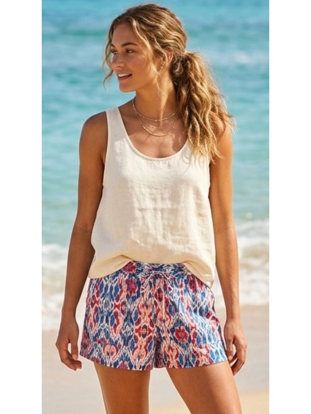 St. John's Bay Tribal Ikat Diamond Pattern Pull On Shorts